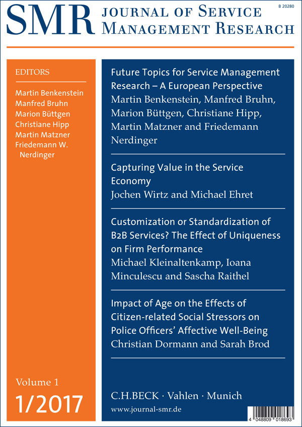 Zum Artikel "Gründung der Zeitschrift „Journal of Service Management Research“"