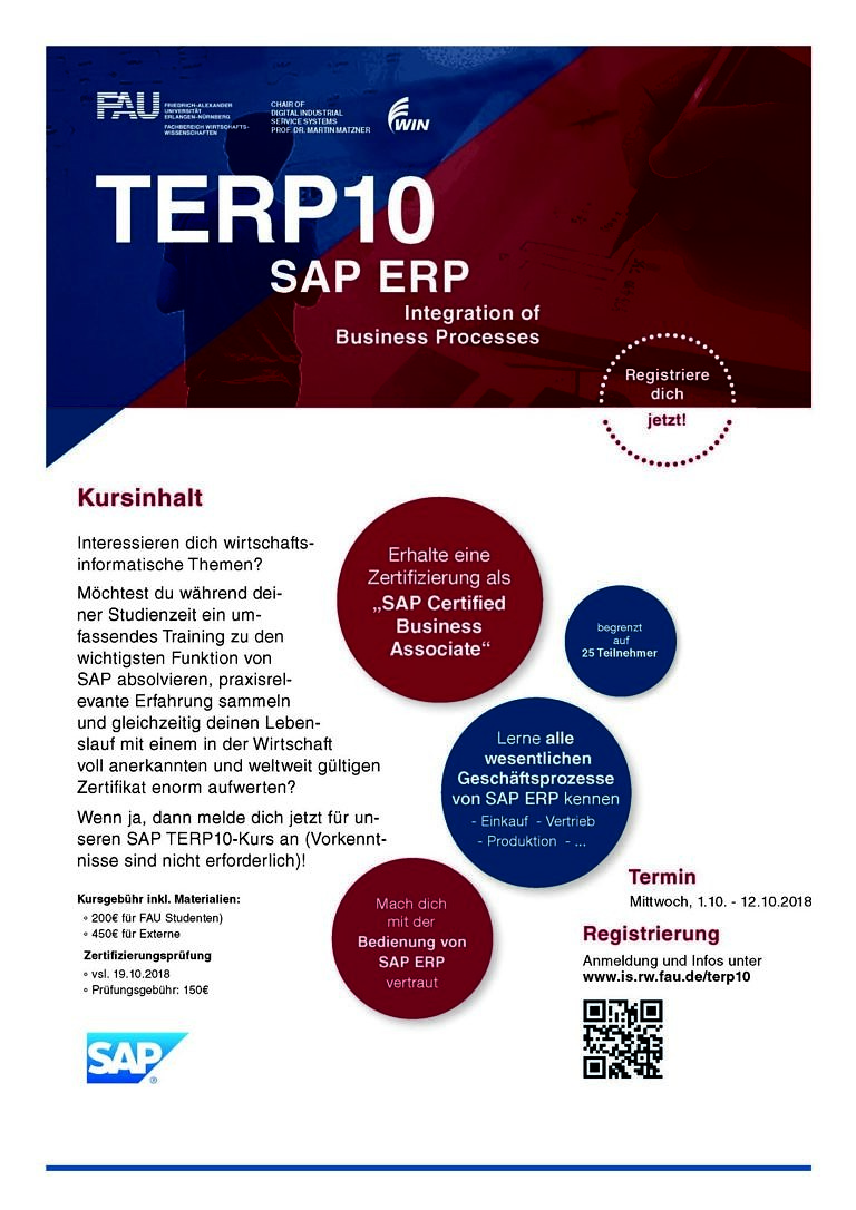 Nächster Durchlauf SAP TERP10 Kurs: Anmeldung jetzt möglich! (Ausgebucht)