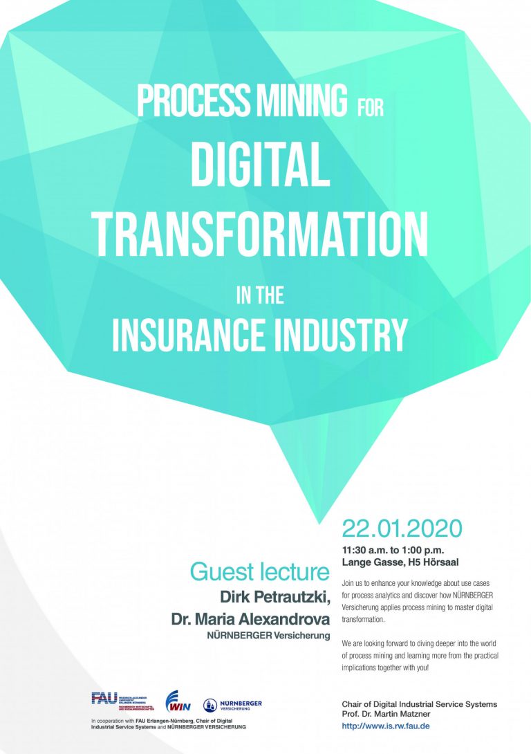 Explore Process Mining with NÜRNBERGER Versicherung – An Exciting Guest Lecture on 22nd of January at 11:30 in LG H5