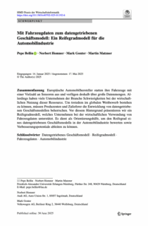 Zum Artikel "Neue Veröffentlichung zu datengetriebenen Geschäftsmodellen in der Automobilindustrie: Reifegradmodell zur Nutzung von Fahrzeugdaten"